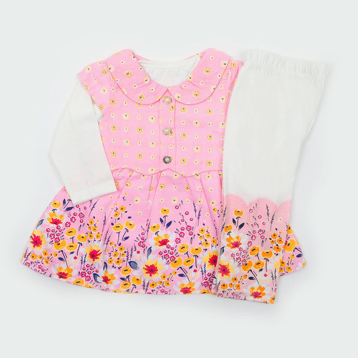 Newborn Girls Full Sleeves Suit - Pink, Newborn Girls Sets & Suits, Chase Value, Chase Value