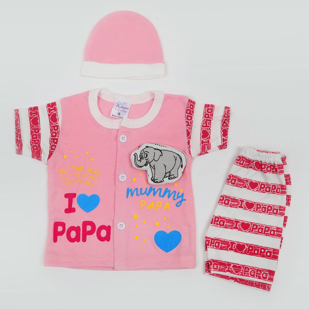 Newborn Boys Half Sleeves Suit - Pink, Newborn Boys Sets & Suits, Chase Value, Chase Value