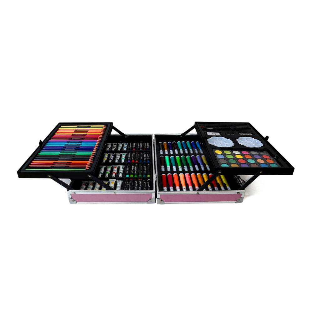 Colour Kit 145Pcs (Metal Case) – Professional Art Set for Kids, Coloring Tools, Chase Value, Chase Value