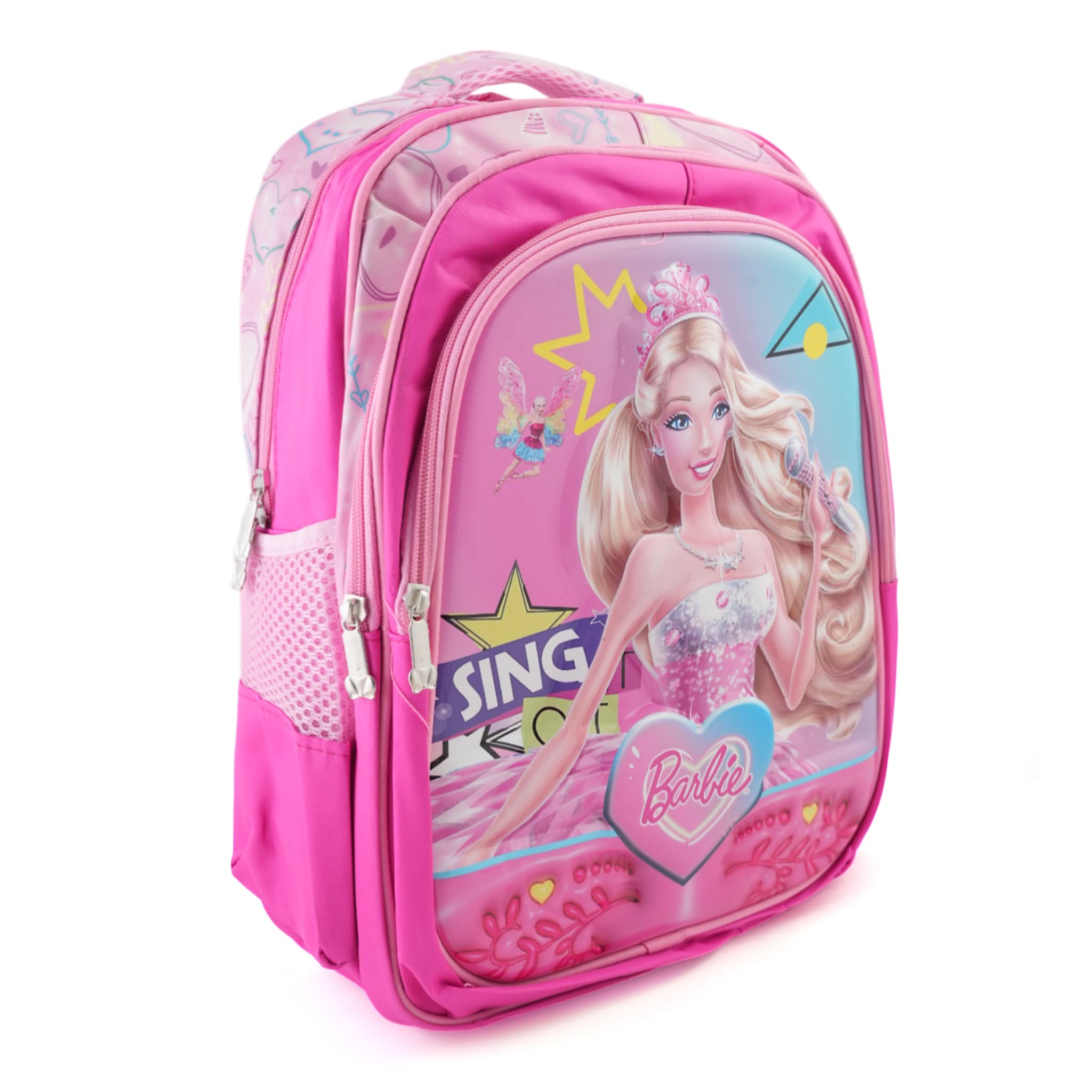 Kids Character Backpack – 18" School Bag with Cartoon Print - Pink, School Bags, Chase Value, Chase Value