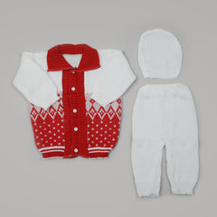 Newborn Boys Full Sleeves Suit - Red