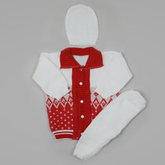 Newborn Boys Full Sleeves Suit - Red