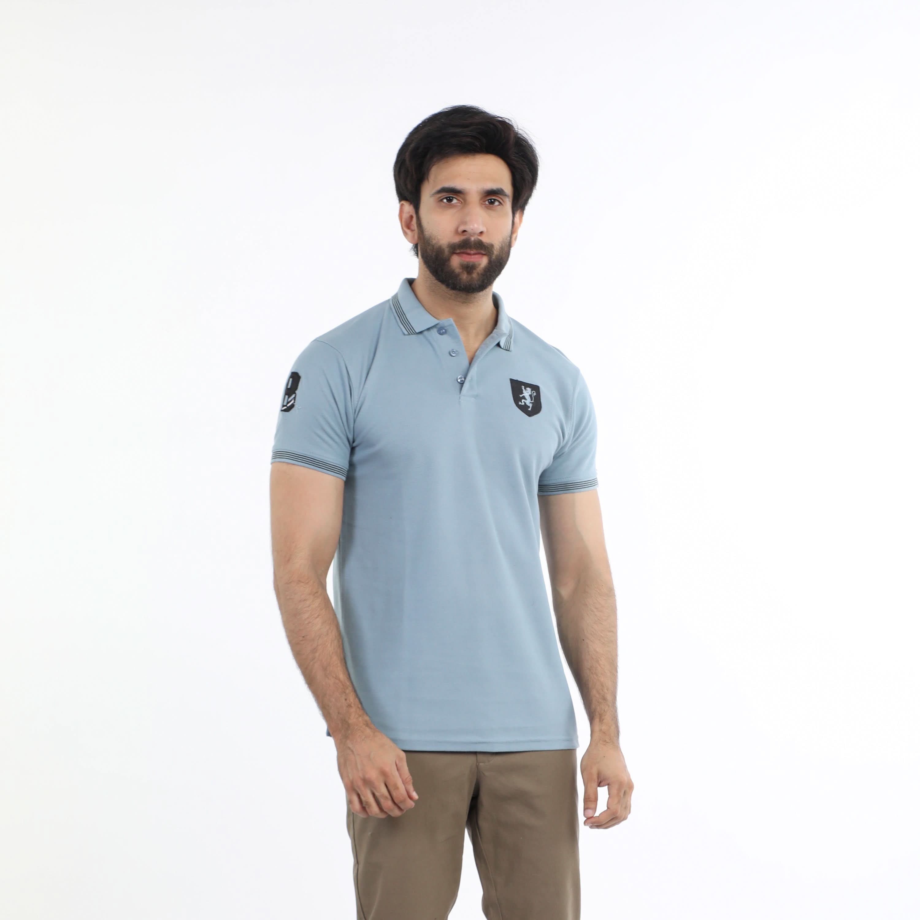 Men's Half Sleeves Polo T-Shirt - Sky Blue, Men's T-Shirts & Polos, Chase Value, Chase Value