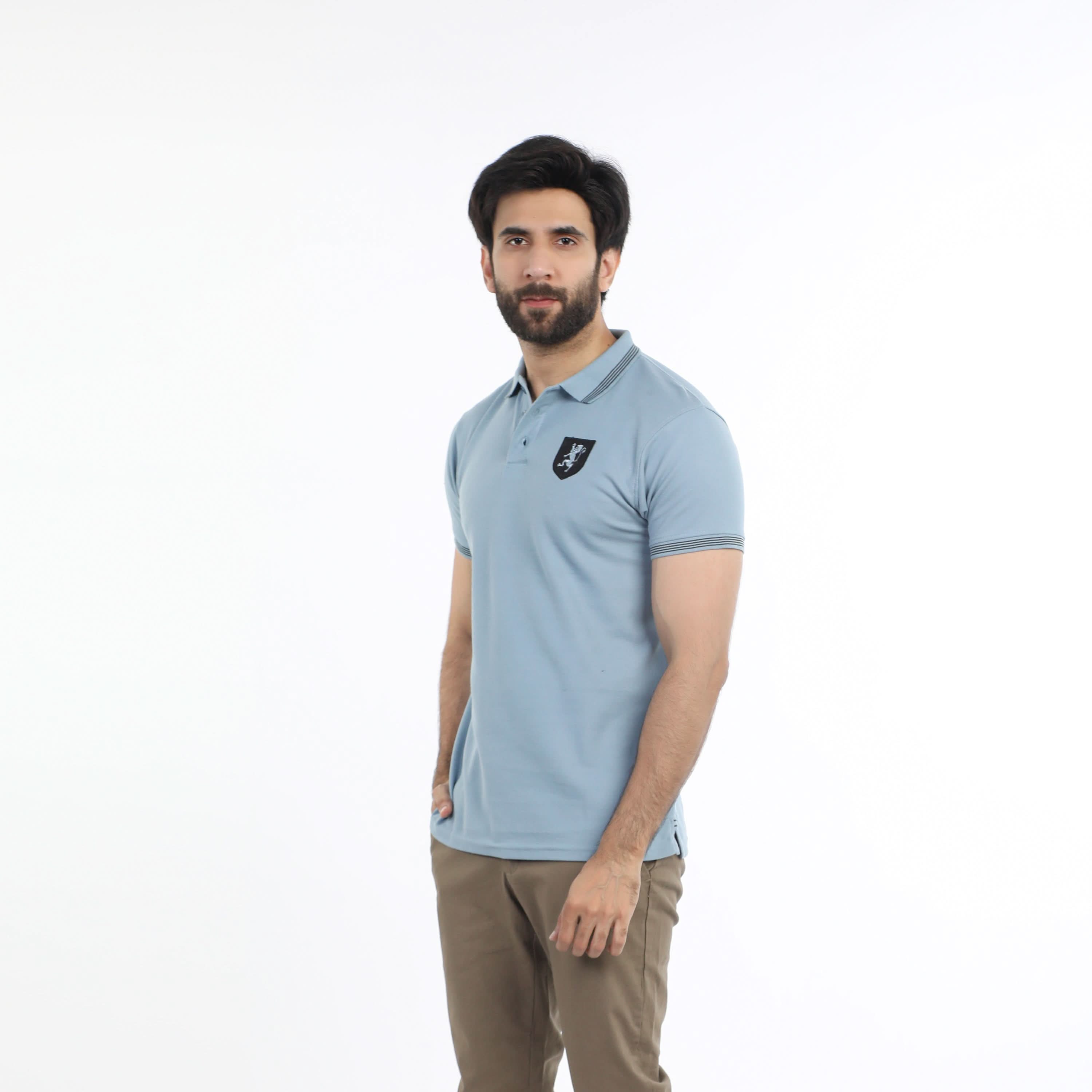 Men's Half Sleeves Polo T-Shirt - Sky Blue, Men's T-Shirts & Polos, Chase Value, Chase Value