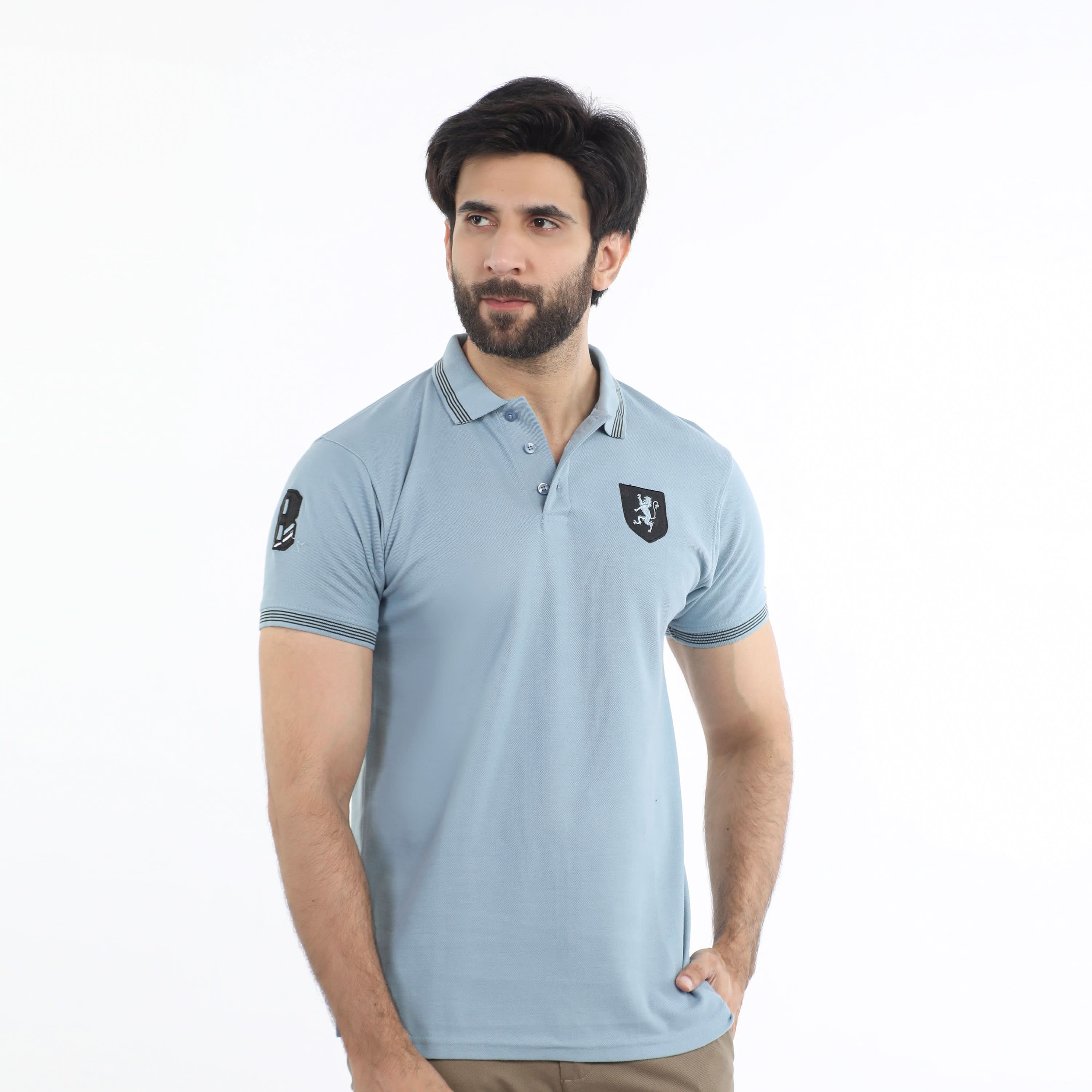 Men's Half Sleeves Polo T-Shirt - Sky Blue, Men's T-Shirts & Polos, Chase Value, Chase Value