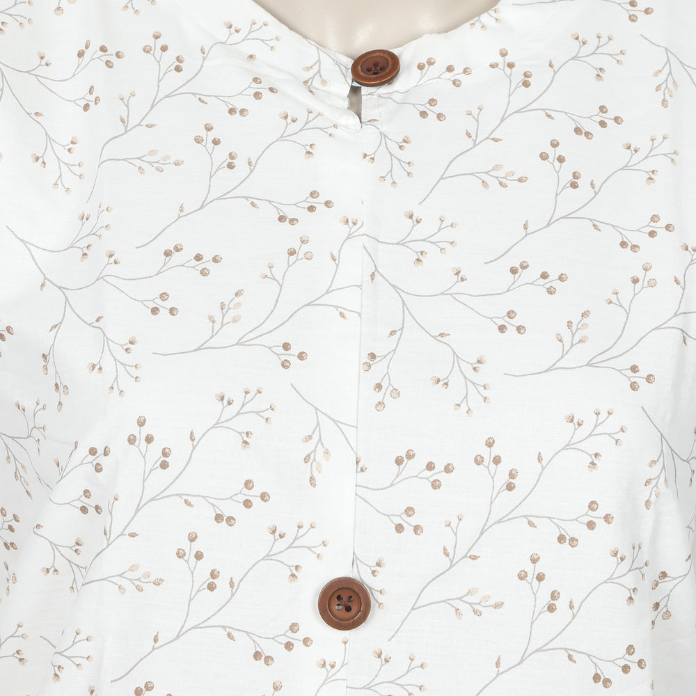 Women's Printed Kurti - White, Women Ready Kurtis, Chase Value, Chase Value