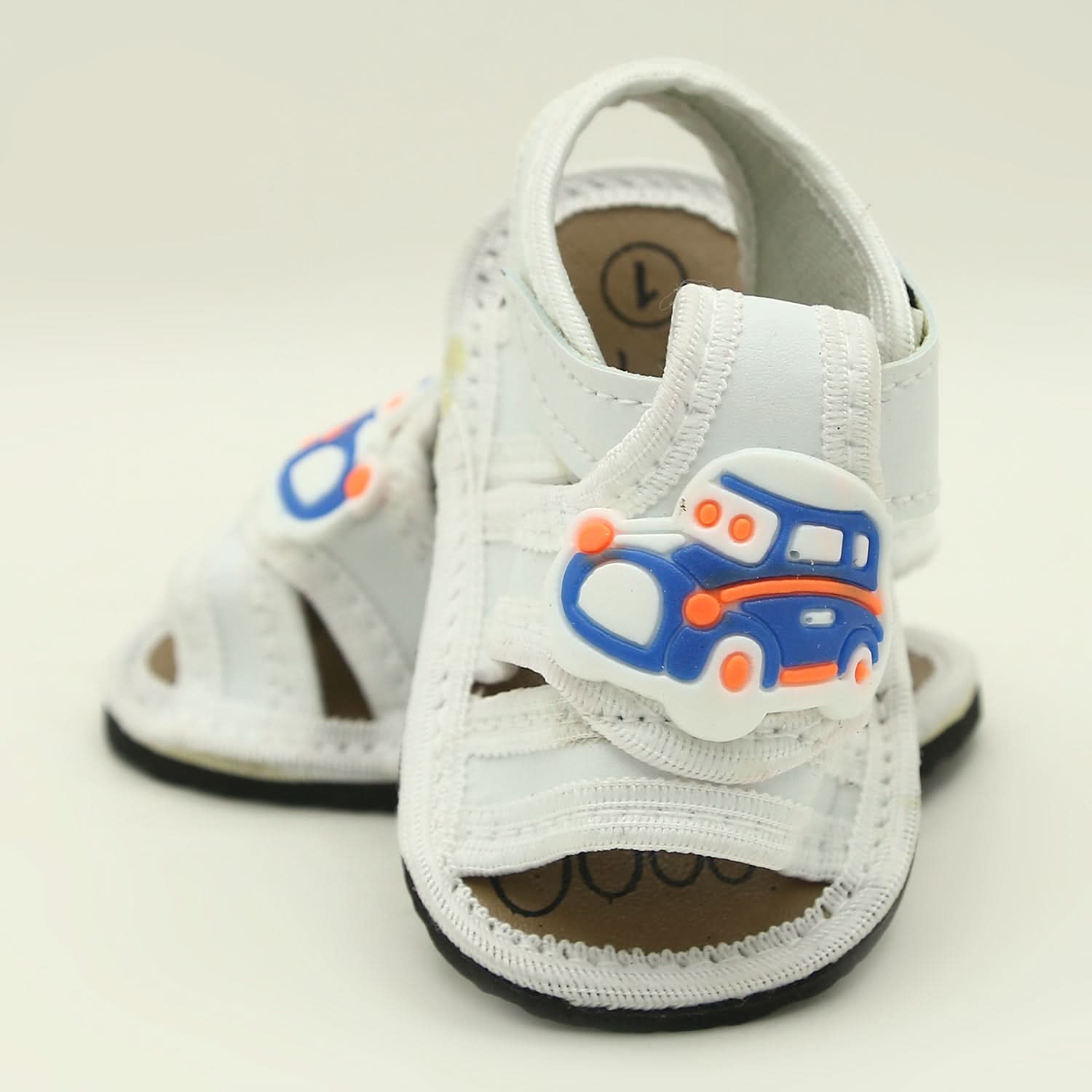 Newborn Boys Sandal- White, Newborn Caps, Shoes & Socks, Chase Value, Chase Value