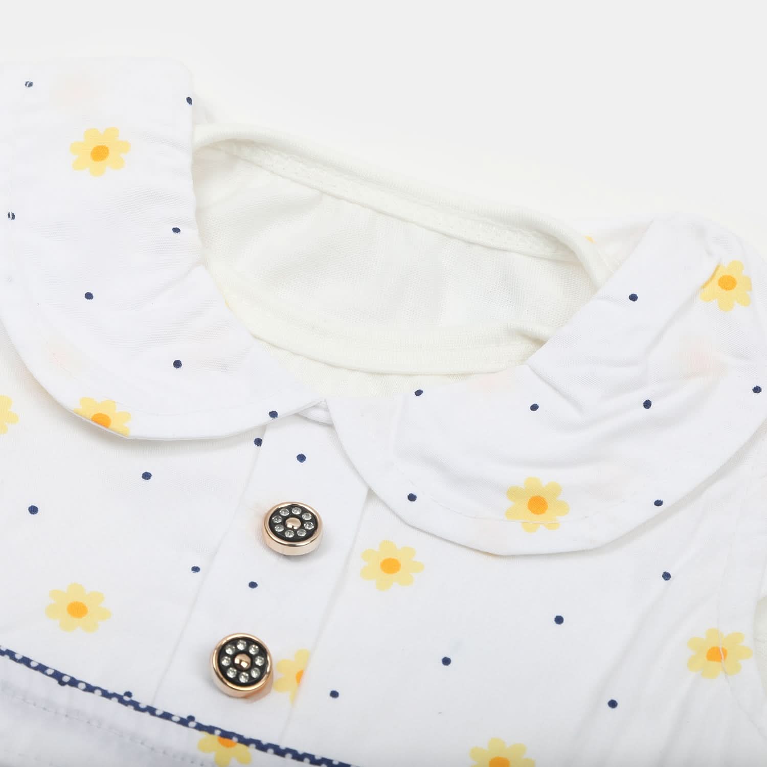 Newborn Girls Full Sleeves Suit - Yellow, Newborn Girls Sets & Suits, Chase Value, Chase Value