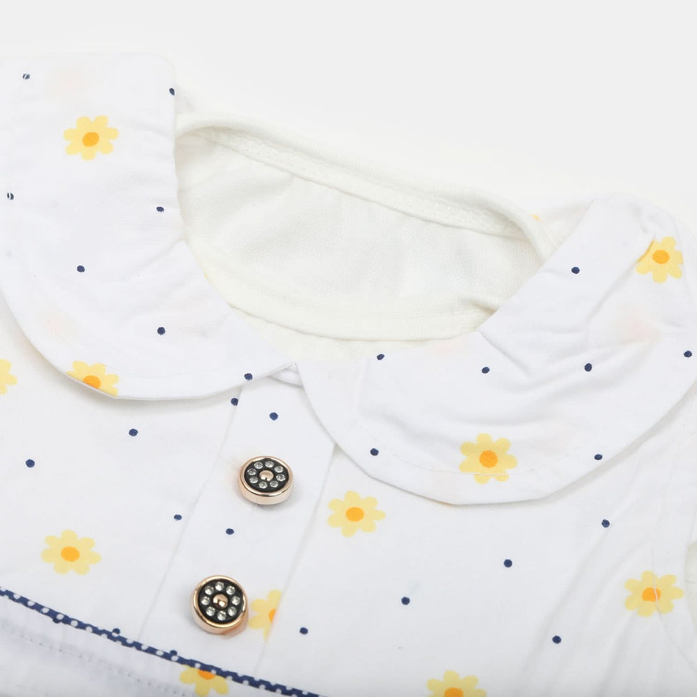 Newborn Girls Full Sleeves Suit - Yellow, Newborn Girls Sets & Suits, Chase Value, Chase Value