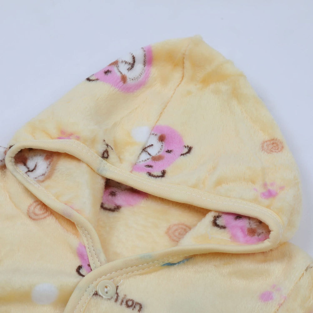 Newborn Boys Full Sleeves Hooded Suit - Yellow, Newborn Boys Sets & Suits, Chase Value, Chase Value
