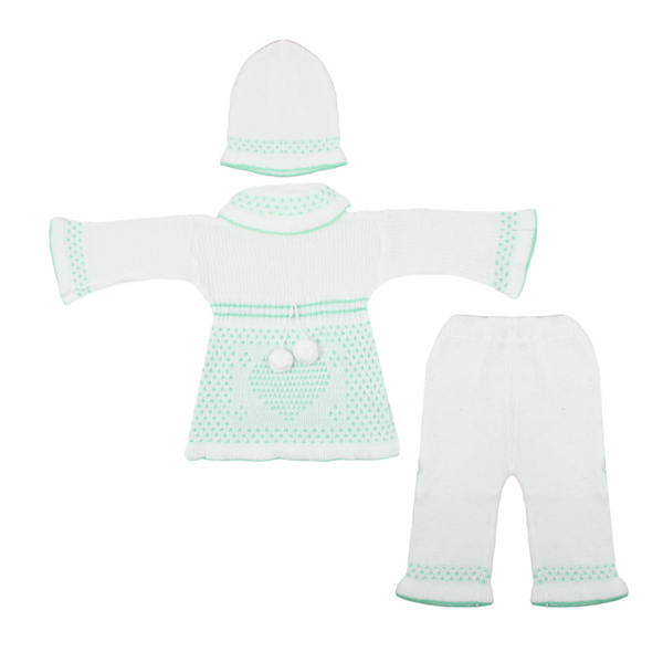 Newborn Girls Full Sleeves Suit - Green