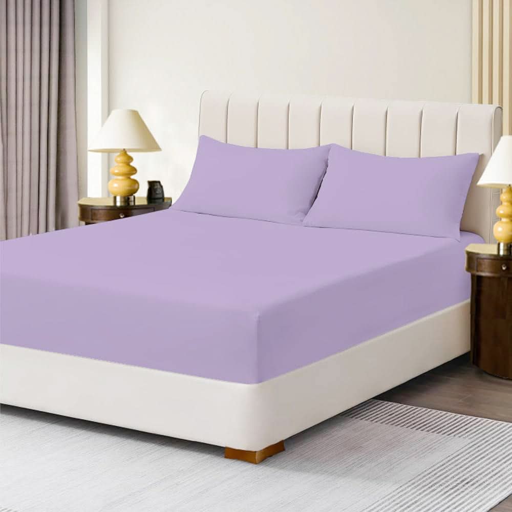 Single Bed Fitted Sheet - Light Purple, Single Size Bed Sheet, Chase Value, Chase Value