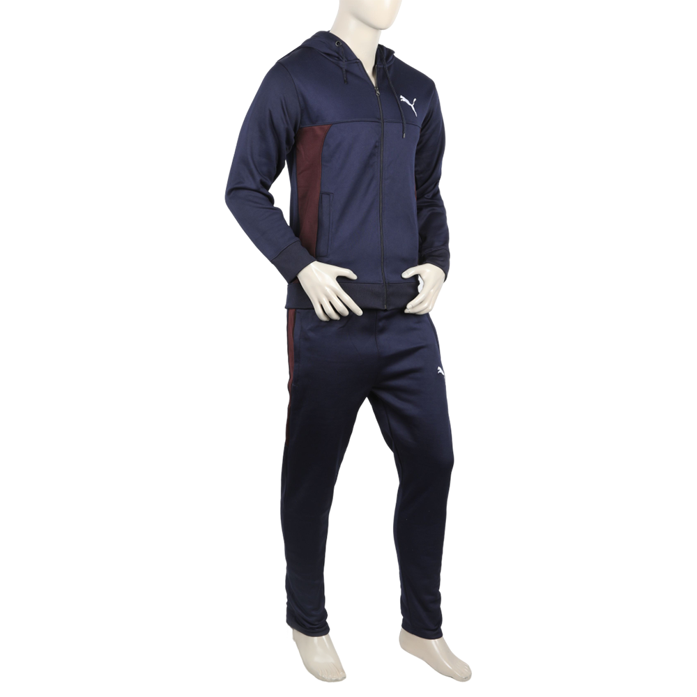 Men's Full Sleeves Fleece Zipper Track Suit - Navy Blue, Men's Track Suits, Chase Value, Chase Value