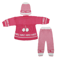 Newborn Girls Full Sleeves Suit - Pink