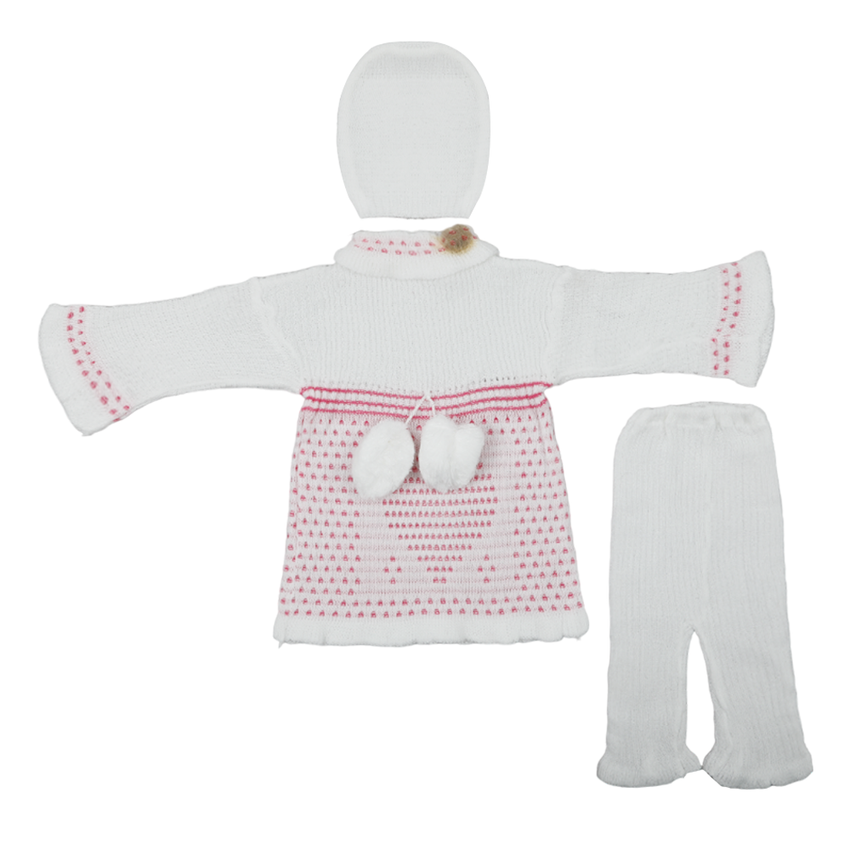 Newborn Girls Full Sleeves Suit - Pink