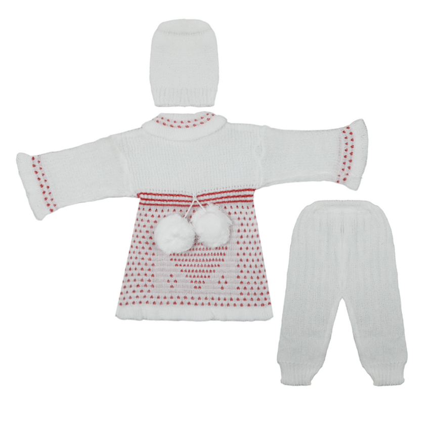 Newborn Girls Full Sleeves Suit - Red