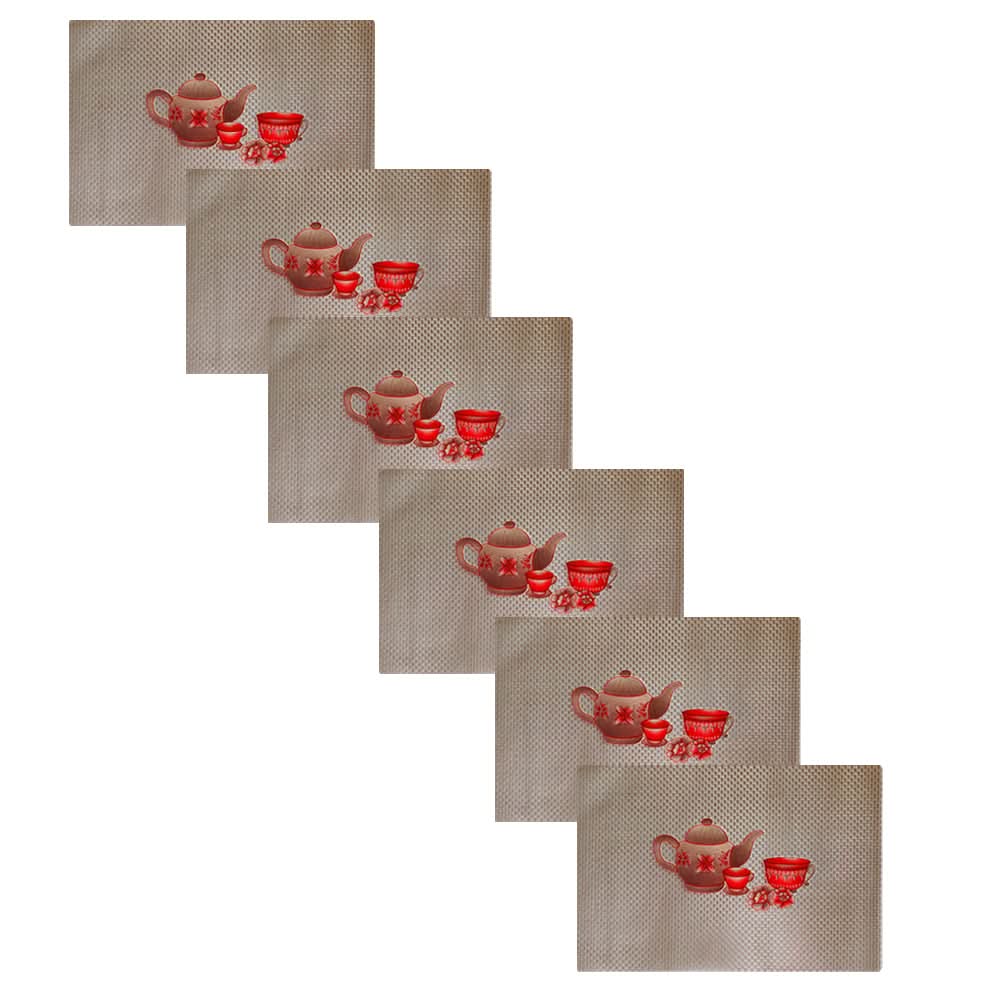 Table Mat Pack Of 6 - Red, Mats, Chase Value, Chase Value