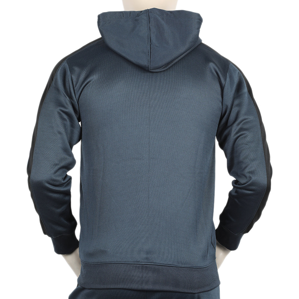 Men's Full Sleeves Fleece Zipper Track Suit - Steel Blue, Men's Track Suits, Chase Value, Chase Value