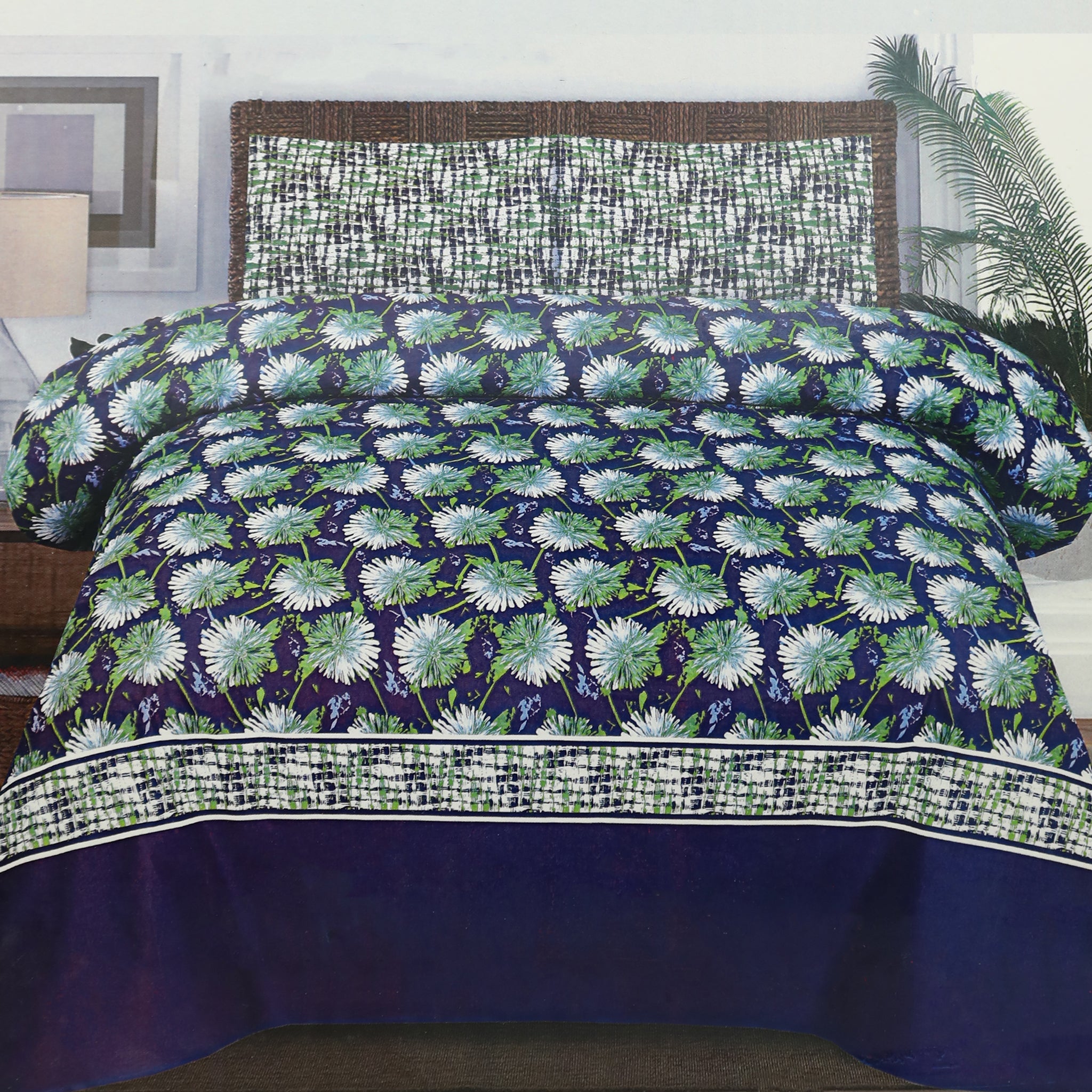 Valuables King Size Polyester Cotton Bed Sheet 90*95 - B10, King Size Bed Sheet, Valuable, Chase Value