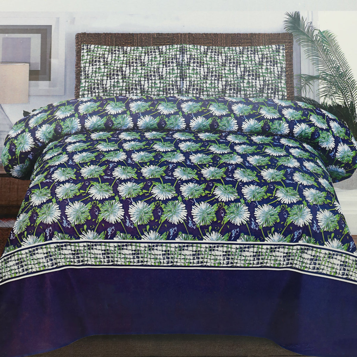 Valuables King Size Polyester Cotton Bed Sheet 90*95 - B10, King Size Bed Sheet, Valuable, Chase Value