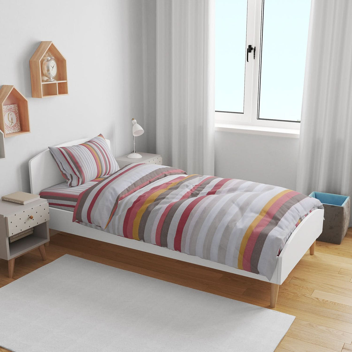 Single Bed Sheet 2Pcs - Multi Color, Single Size Bed Sheet, Chase Value, Chase Value