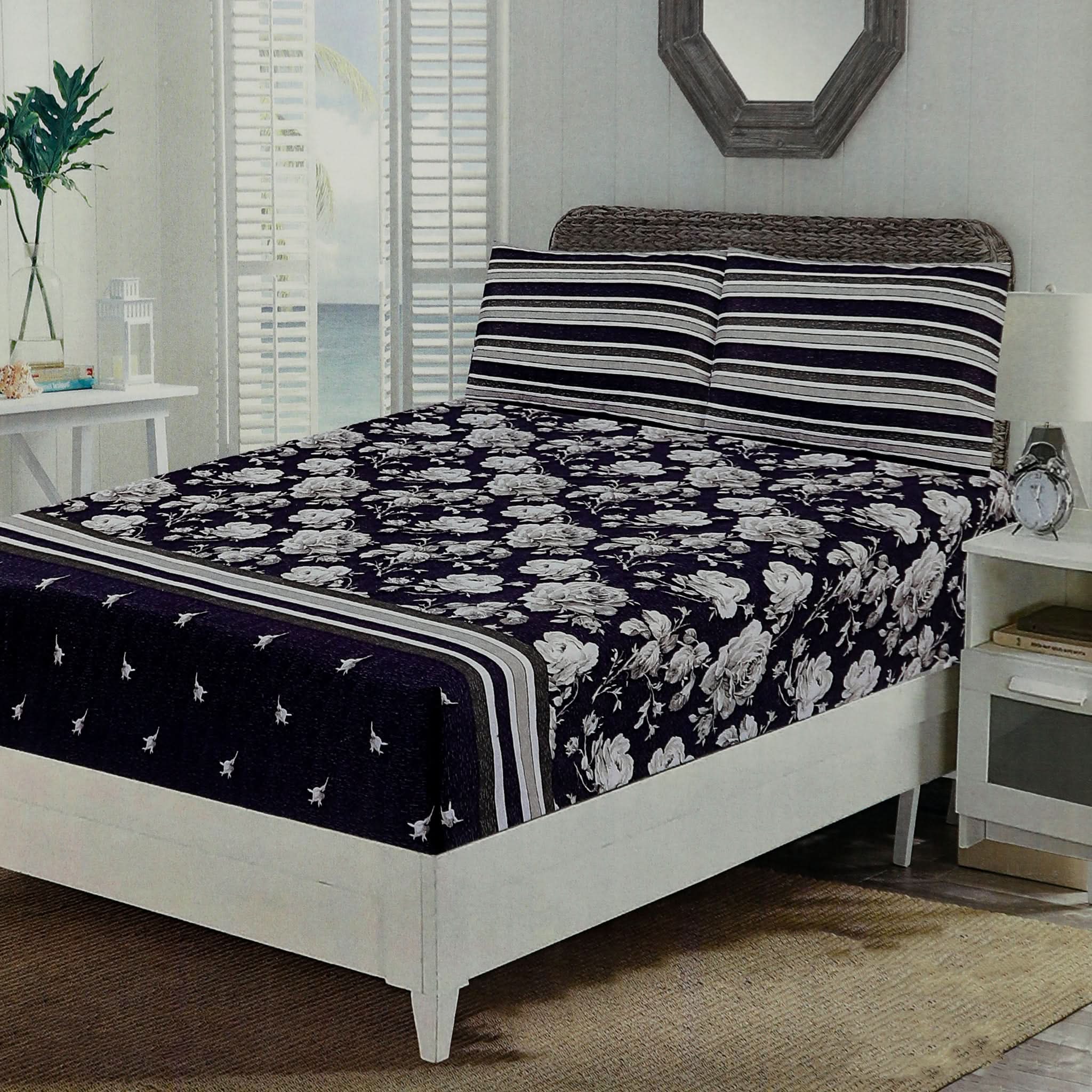 Valuables Single Fitted Sheet with 2 Pillow - B3, Single Size Bed Sheet, Valuable, Chase Value