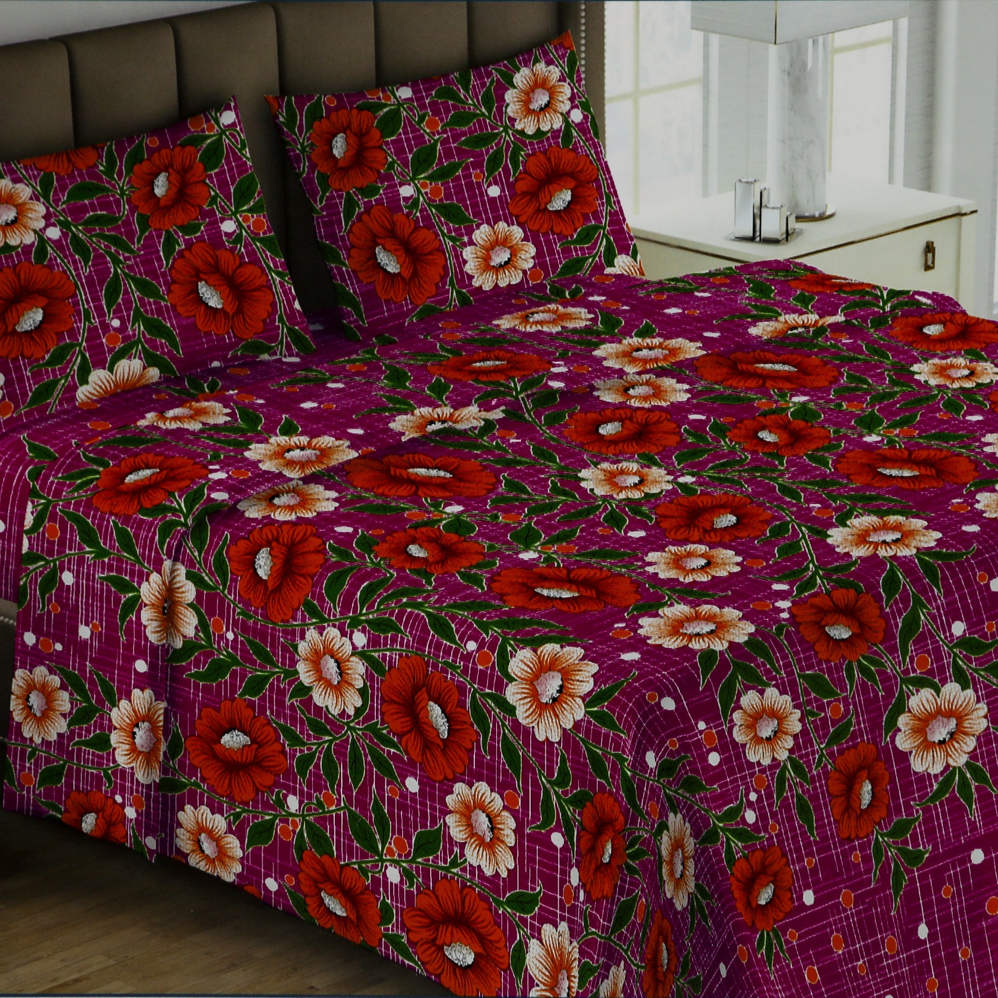 Printed Double Bed Sheet - Multi Color, Double Size Bed Sheet, Chase Value, Chase Value