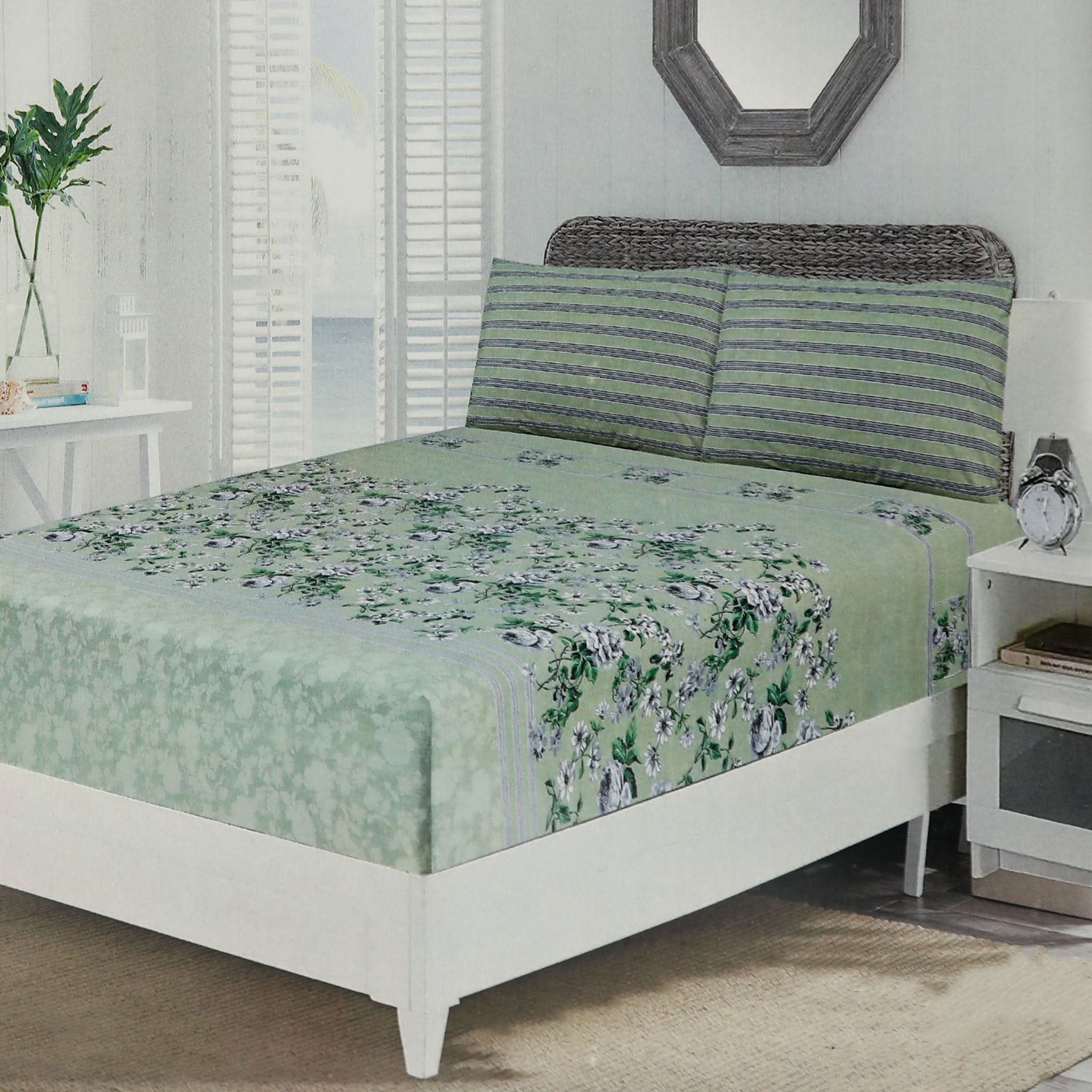 Valuables Single Fitted Sheet with 2 Pillow - B4, Single Size Bed Sheet, Valuable, Chase Value