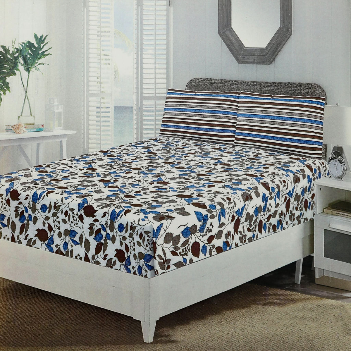 Valuables Single Fitted Sheet with 2 Pillow - B8, Single Size Bed Sheet, Valuable, Chase Value