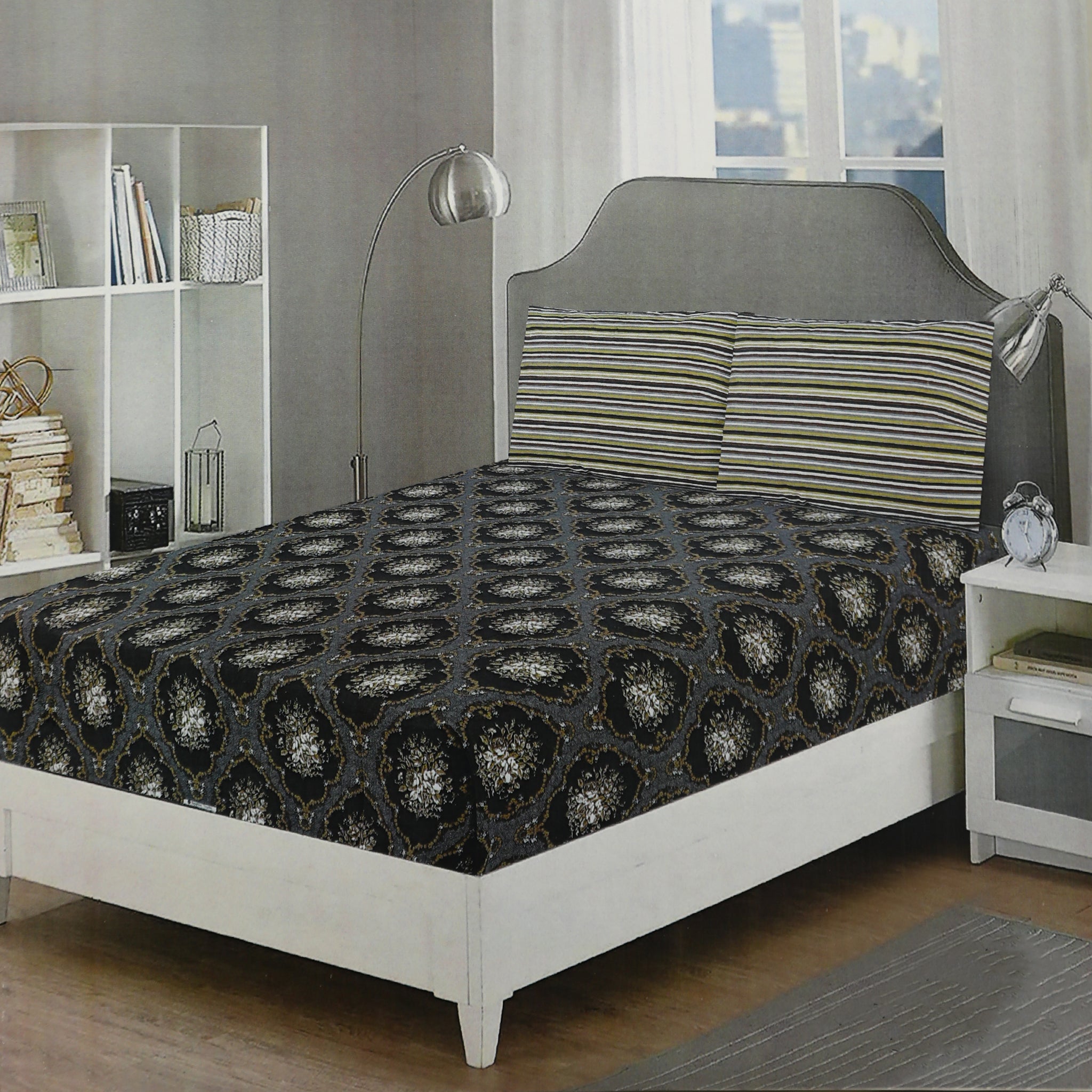 Valuables Single Fitted Sheet with 2 Pillow - B9, Single Size Bed Sheet, Valuable, Chase Value