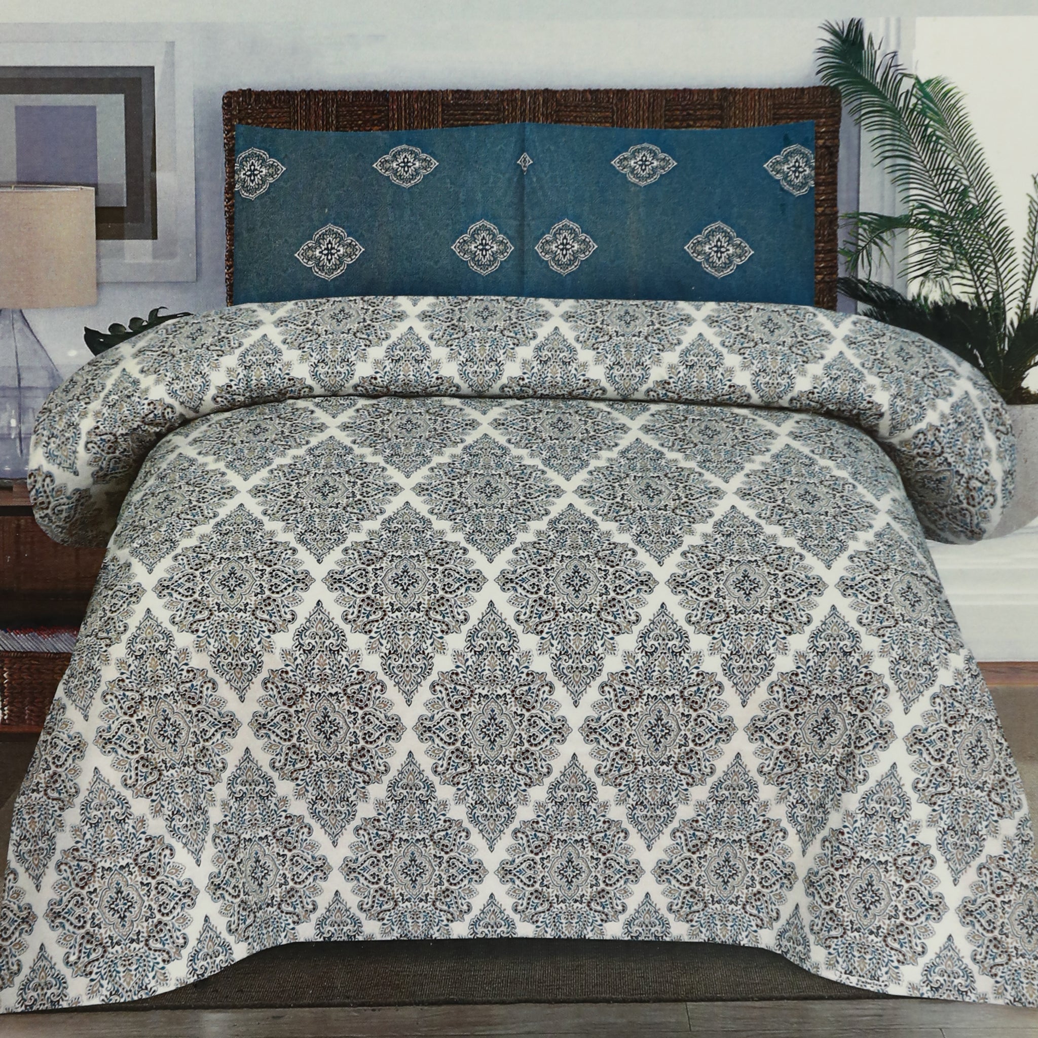 Valuables King Size Polyester Cotton Bed Sheet 90*95 - B9, King Size Bed Sheet, Valuable, Chase Value