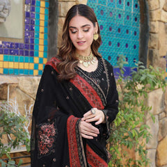 Schick Basant Heavy Chiffon Semi Stitched Embroidered 3Pcs Suit