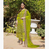 Schick Basant Heavy Chiffon Semi Stitched Embroidered 3Pcs Suit, Women, 3Pcs Shalwar Suit, MI Creation, Chase Value