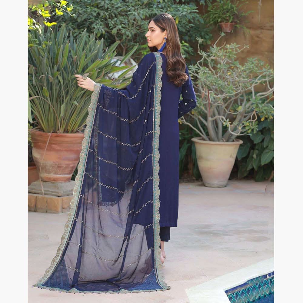 Schick Basant Heavy Chiffon Semi Stitched Embroidered 3Pcs Suit, Women, 3Pcs Shalwar Suit, MI Creation, Chase Value