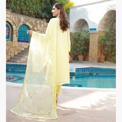 Schick Basant Heavy Chiffon Semi Stitched Embroidered 3Pcs Suit