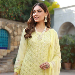 Schick Basant Heavy Chiffon Semi Stitched Embroidered 3Pcs Suit