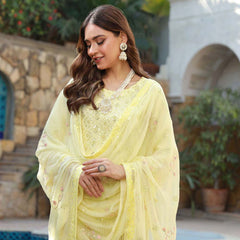 Schick Basant Heavy Chiffon Semi Stitched Embroidered 3Pcs Suit, Women, 3Pcs Shalwar Suit, MI Creation, Chase Value