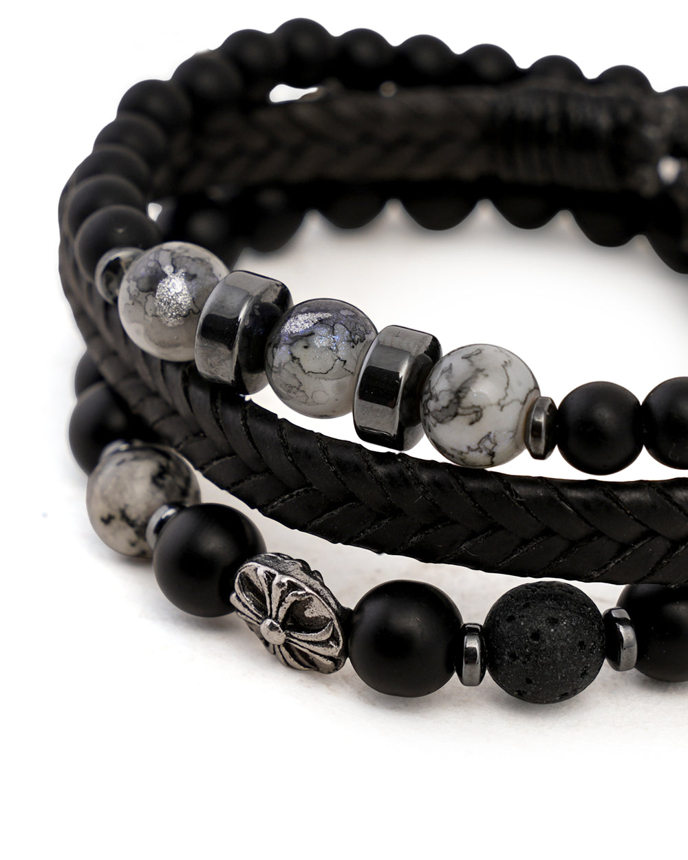 3 Pcs Gents Leather Bracelets, Men's Jewellery, Chase Value, Chase Value