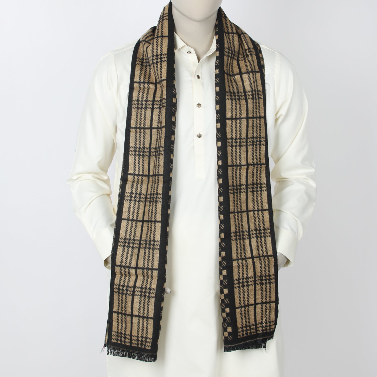 Men's Muffler - Black, Men's Shawls & Mufflers, Chase Value, Chase Value