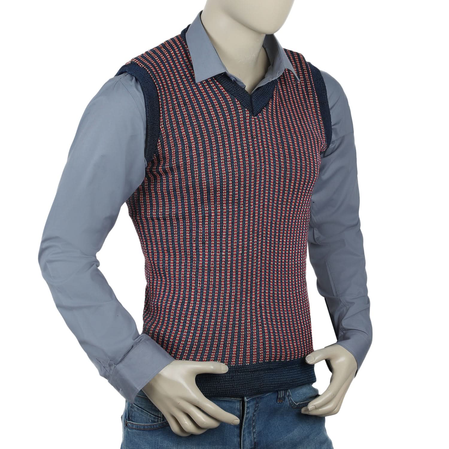 Men's Sleeveless Sweater  - Blue, Men's Sweater & Sweat Shirts, Chase Value, Chase Value