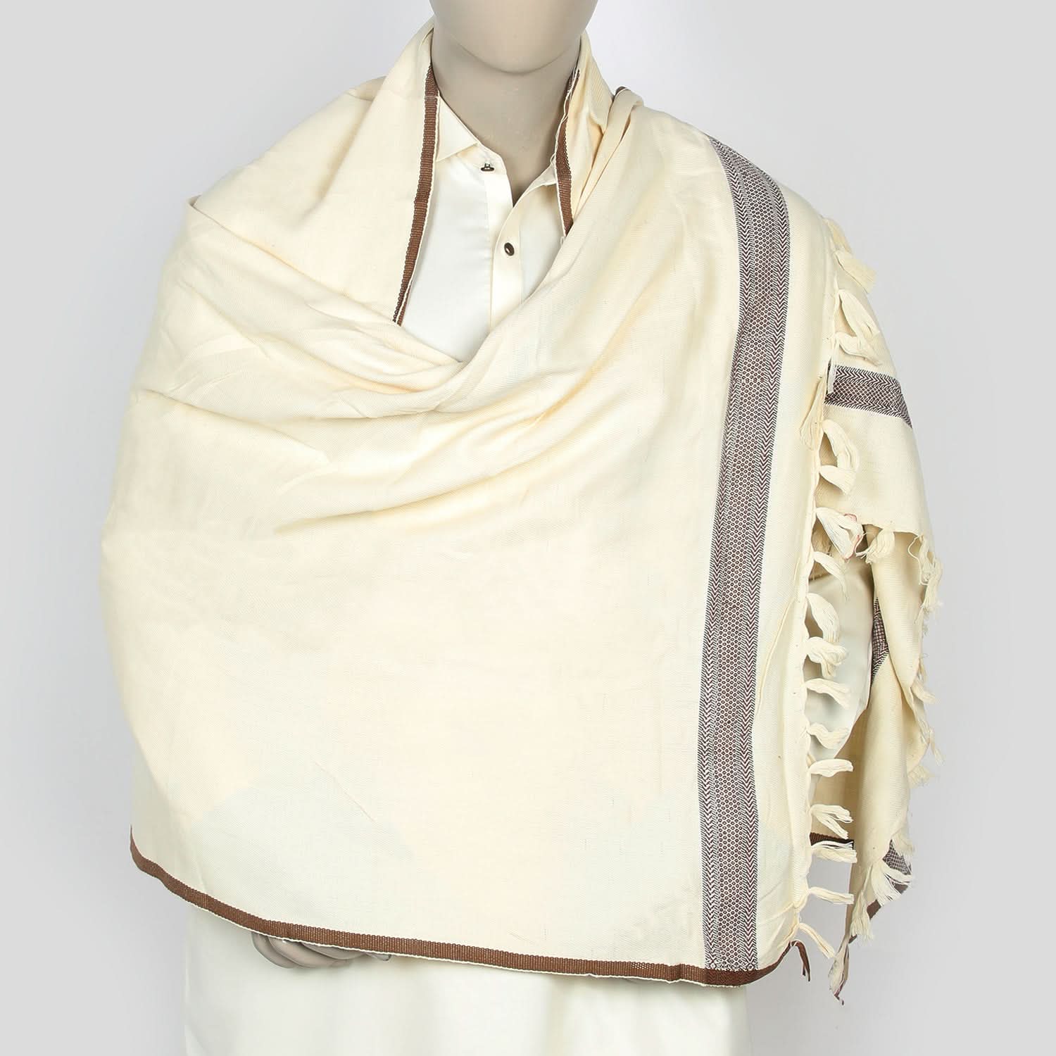 Men's Shawl - Cream, Men's Shawls & Mufflers, Chase Value, Chase Value