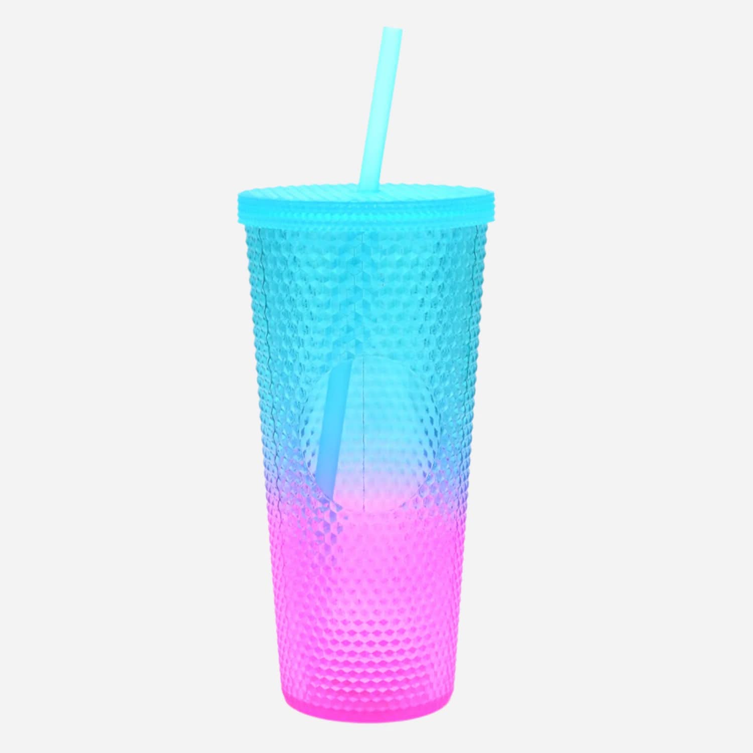 Glass With Straw 2Pc - Cyan, Glassware & Drinkware, Chase Value, Chase Value