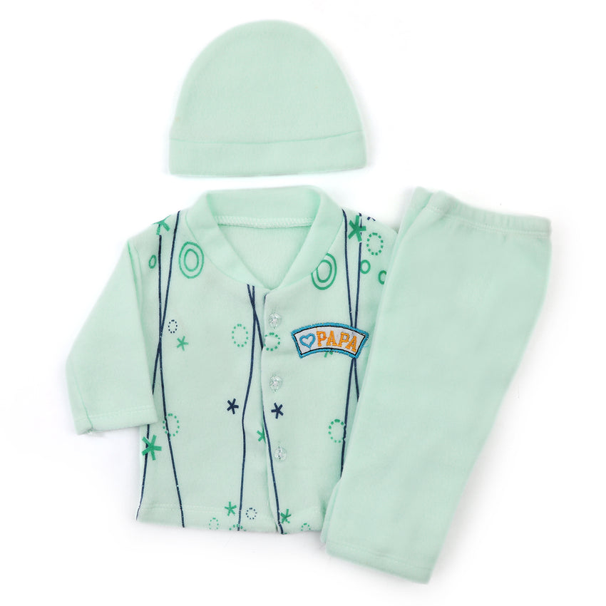 Newborn Boys Full Sleeves Suit - Cyan