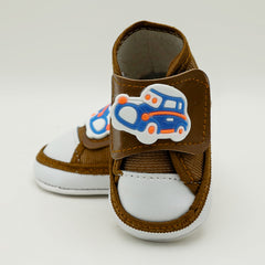 Newborn Boys Long Fancy Shoes - Dark Brown