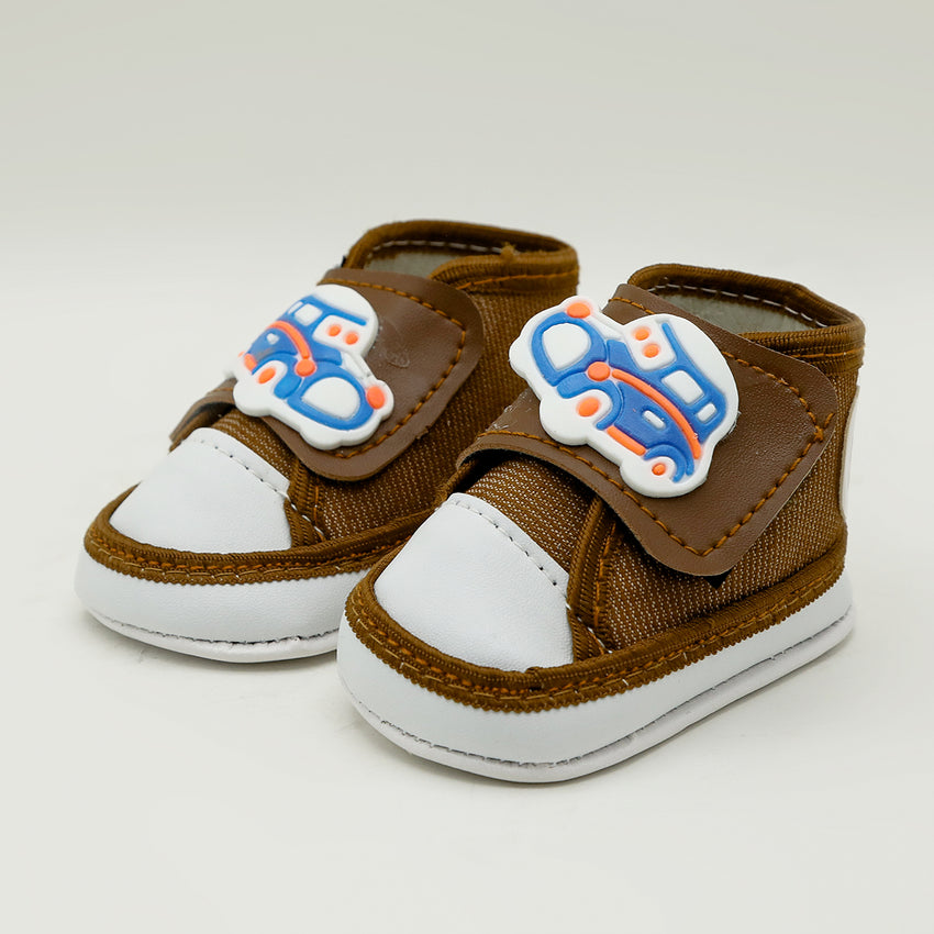 Newborn Boys Long Fancy Shoes - Dark Brown