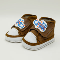 Newborn Boys Long Fancy Shoes - Dark Brown