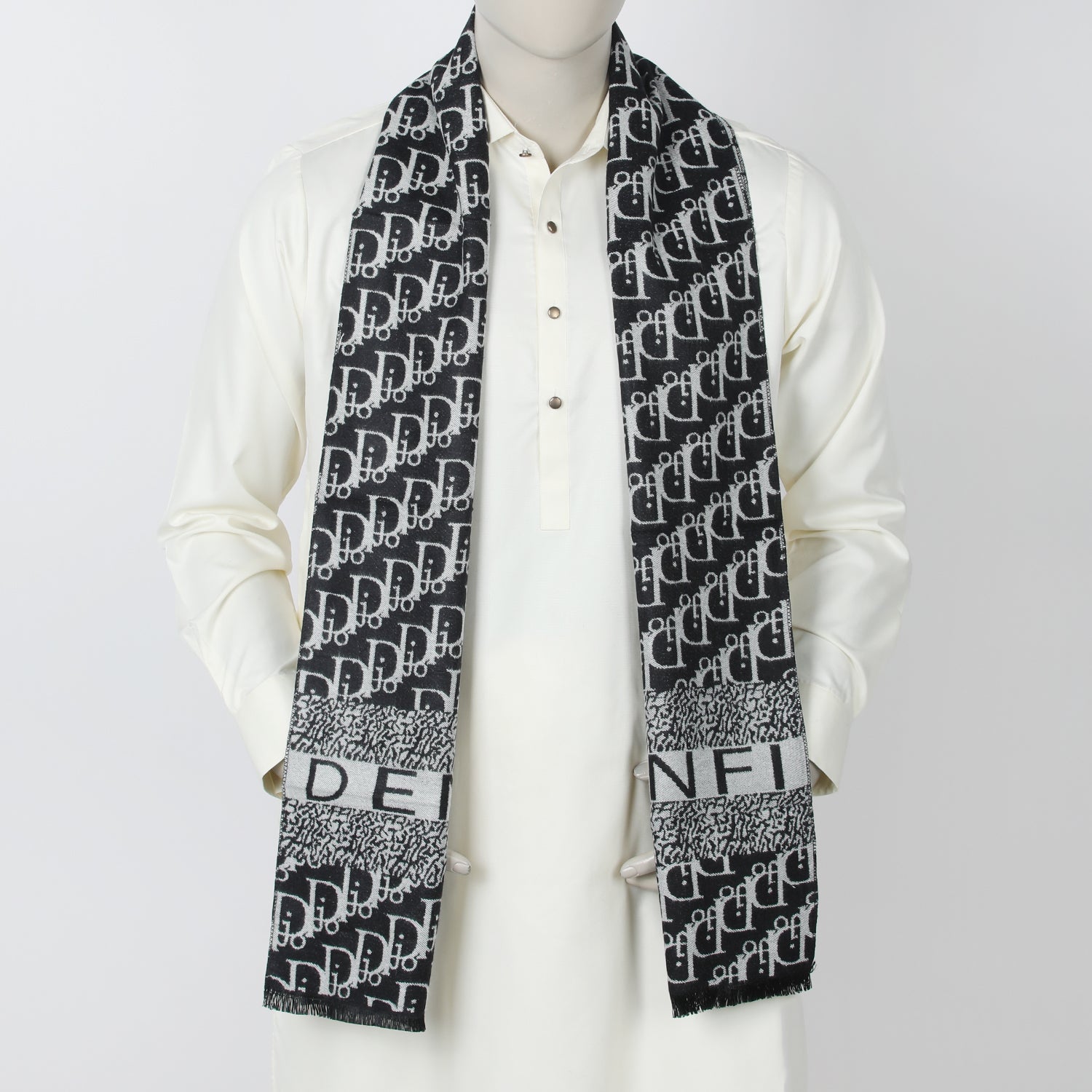 Men's Muffler - Grey, Men's Shawls & Mufflers, Chase Value, Chase Value