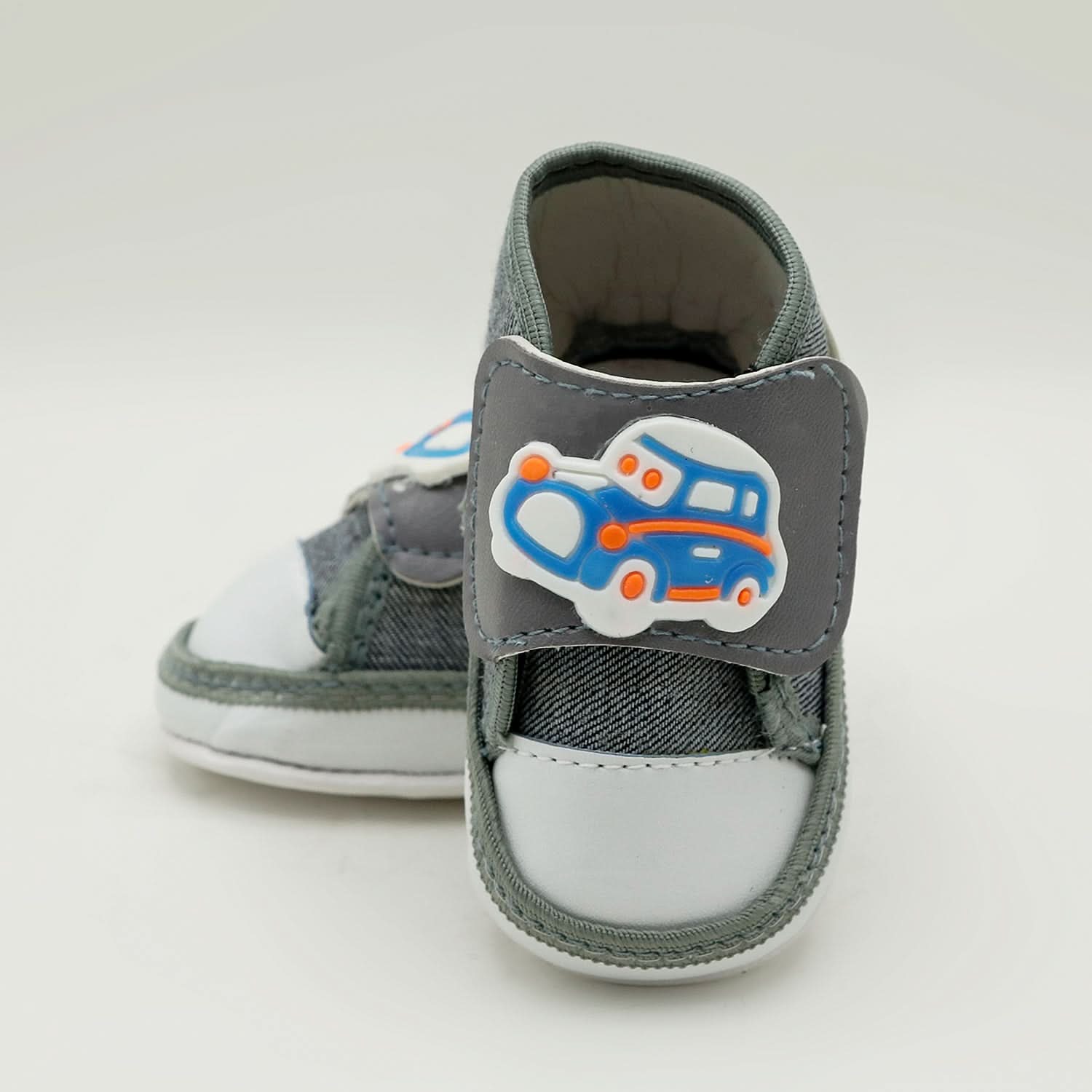 Newborn Boys Long Fancy Shoes - Grey, Newborn Caps, Shoes & Socks, Chase Value, Chase Value