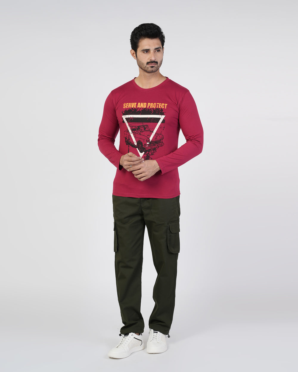 Men’s Printed Full Sleeves T-Shirt, Men's T-Shirts & Polos, Chase Value, Chase Value