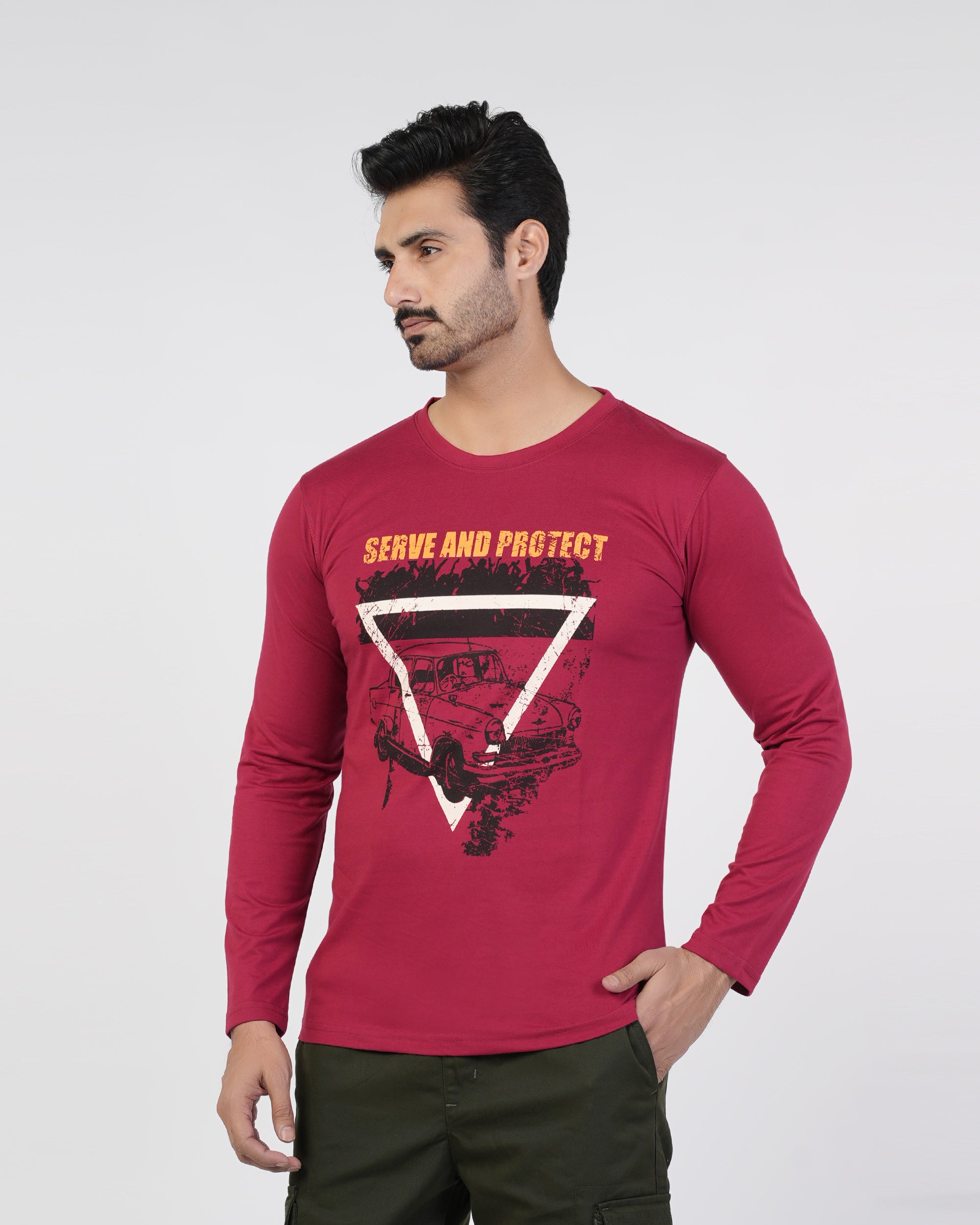 Men’s Printed Full Sleeves T-Shirt, Men's T-Shirts & Polos, Chase Value, Chase Value